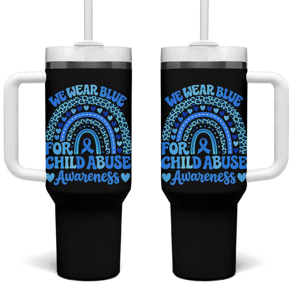 We Wear Blue Child Abuse Prevention Tumbler With Handle