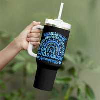 We Wear Blue Child Abuse Prevention Tumbler With Handle