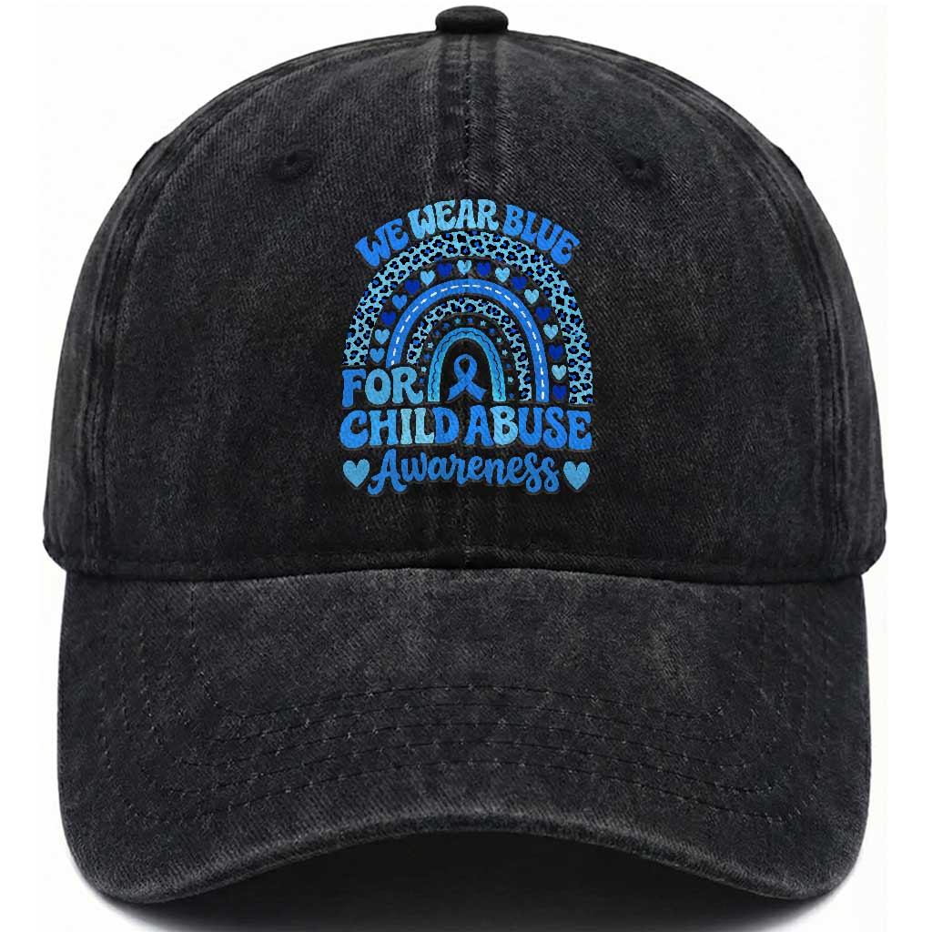 We Wear Blue Child Abuse Prevention Washed Cotton Baseball Cap