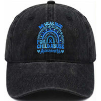 We Wear Blue Child Abuse Prevention Washed Cotton Baseball Cap