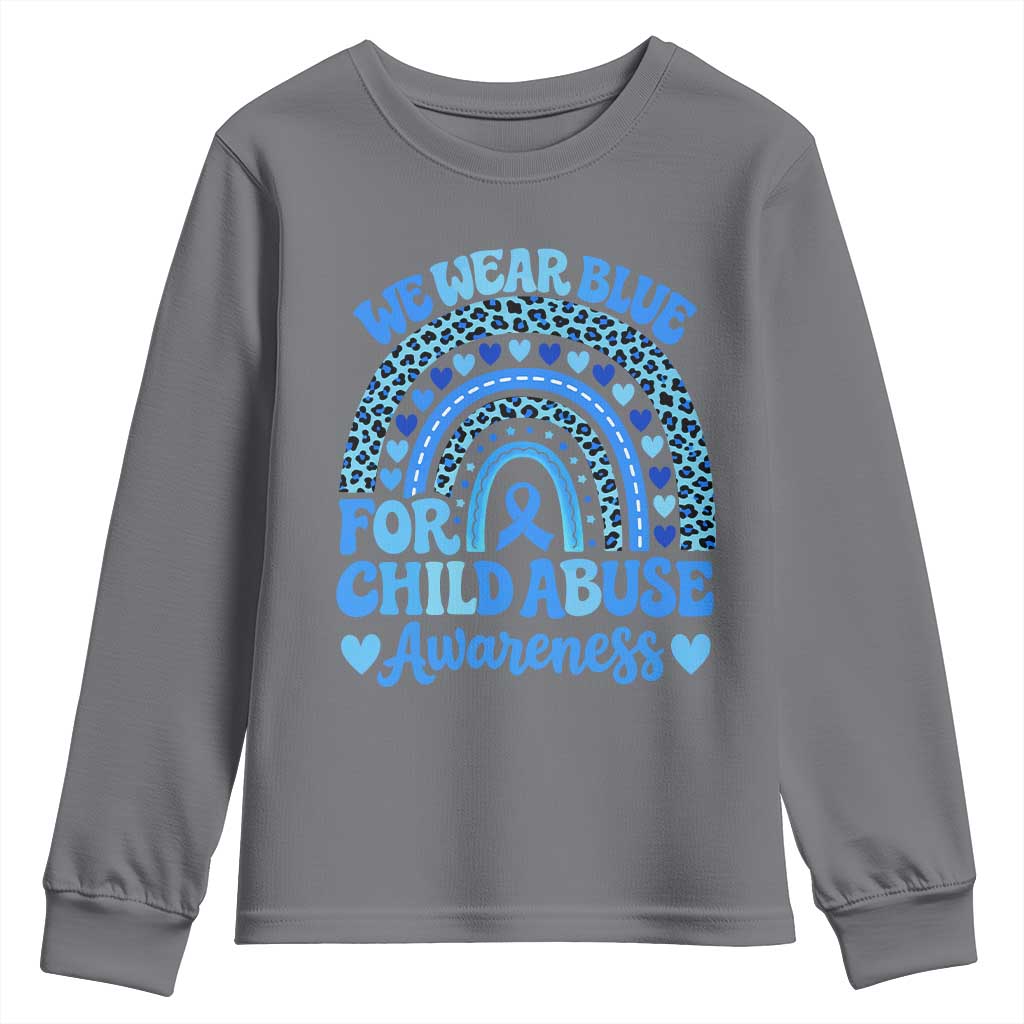 We Wear Blue Child Abuse Prevention Youth Sweatshirt
