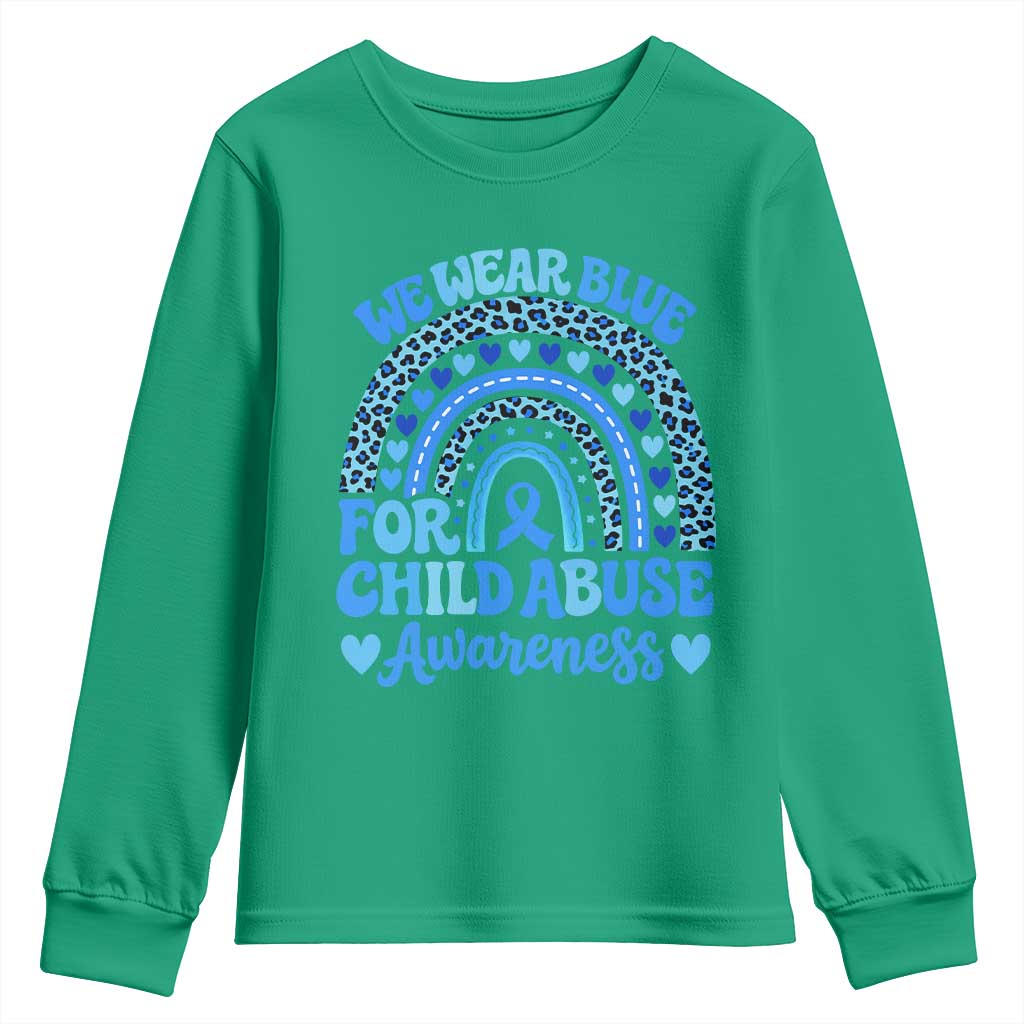 We Wear Blue Child Abuse Prevention Youth Sweatshirt