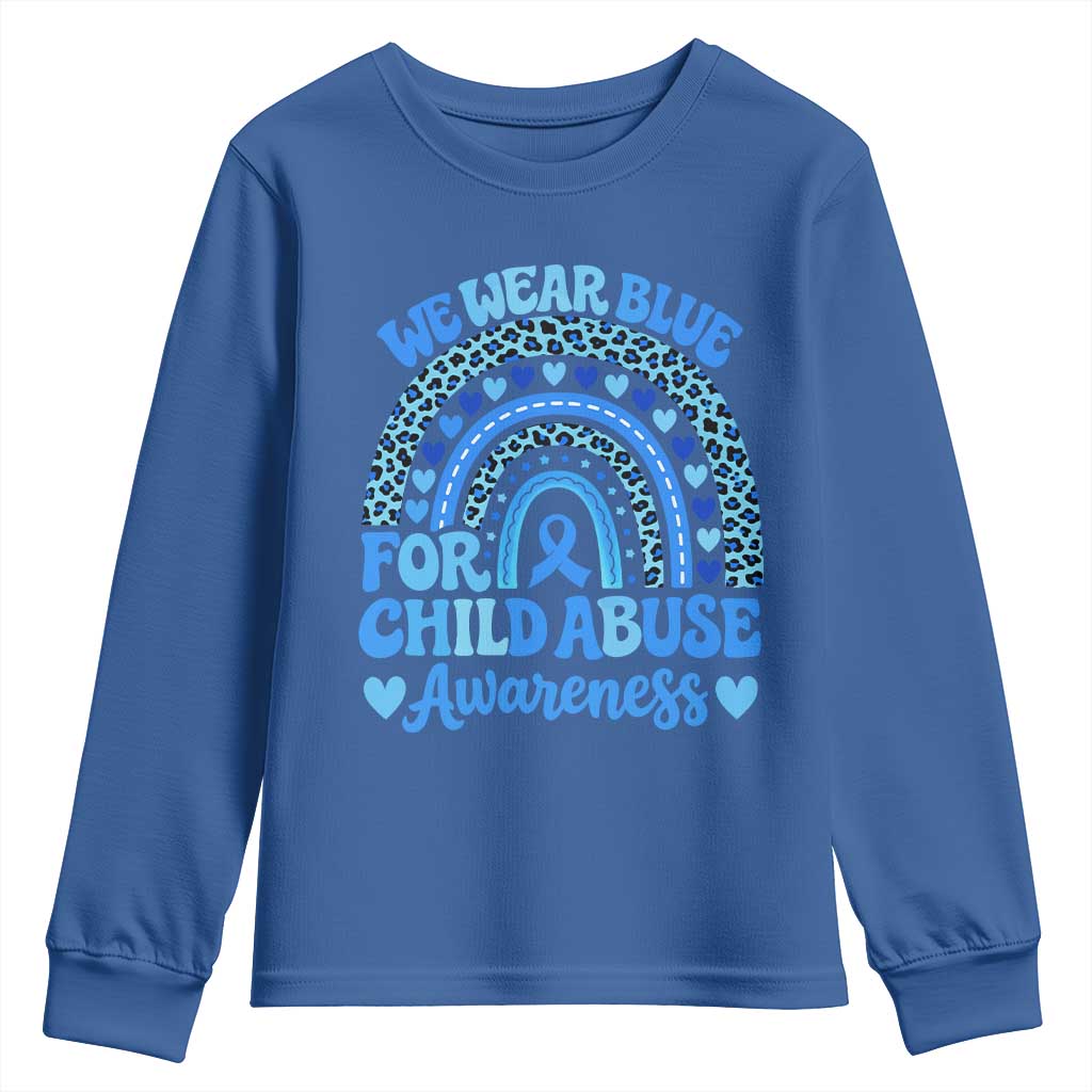 We Wear Blue Child Abuse Prevention Youth Sweatshirt