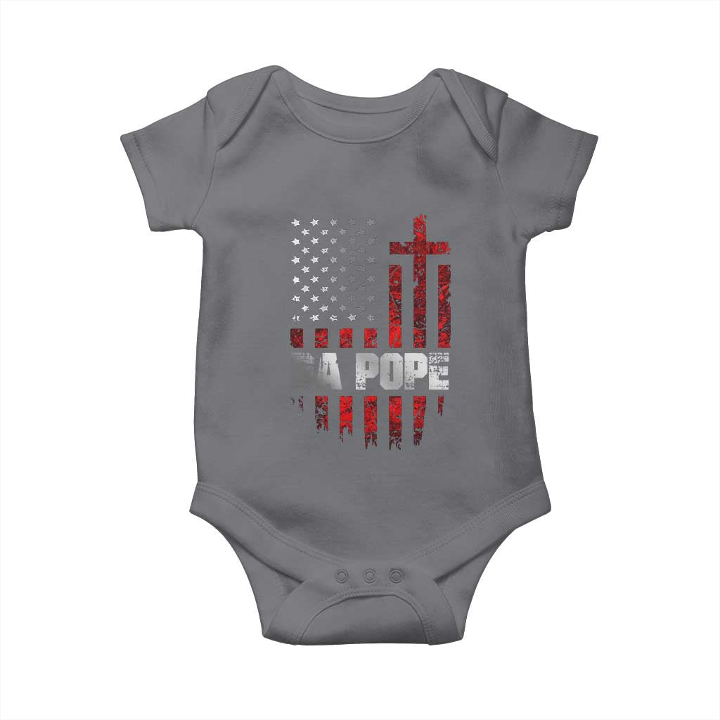 Da Pope Leo XIV Baby Onesie From America Chicago America US Flag