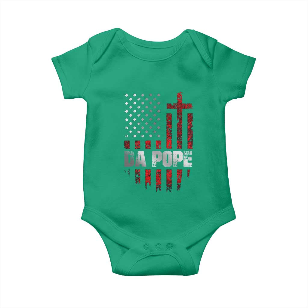 Da Pope Leo XIV Baby Onesie From America Chicago America US Flag