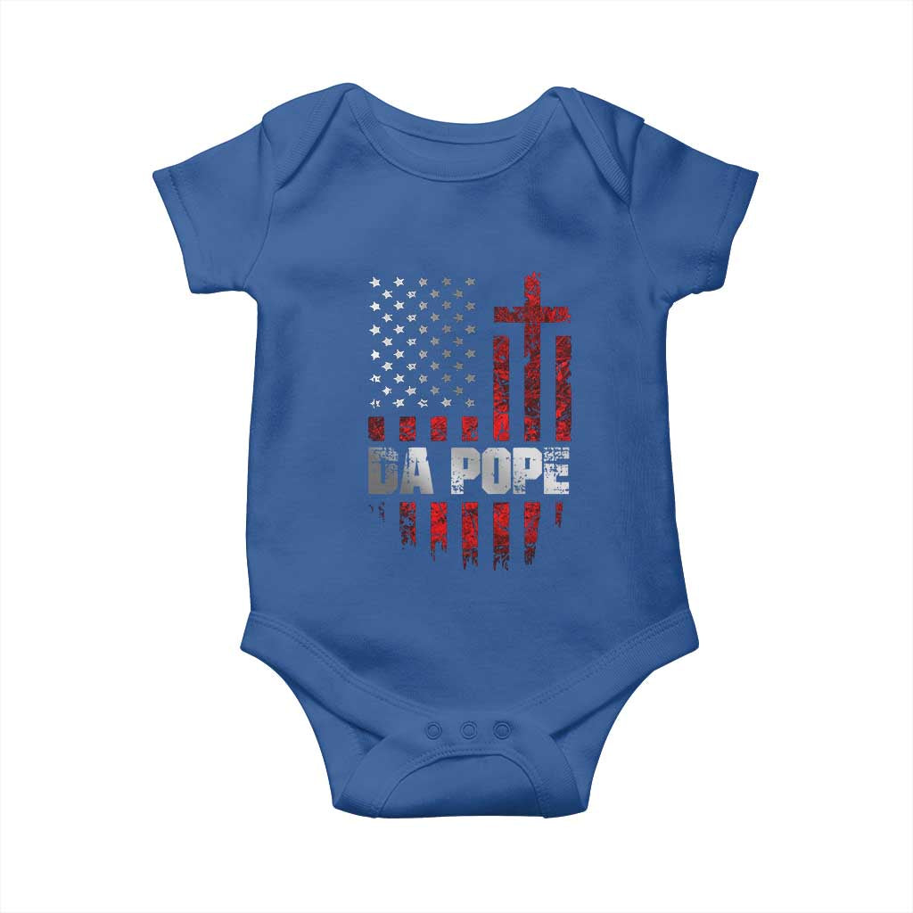 Da Pope Leo XIV Baby Onesie From America Chicago America US Flag