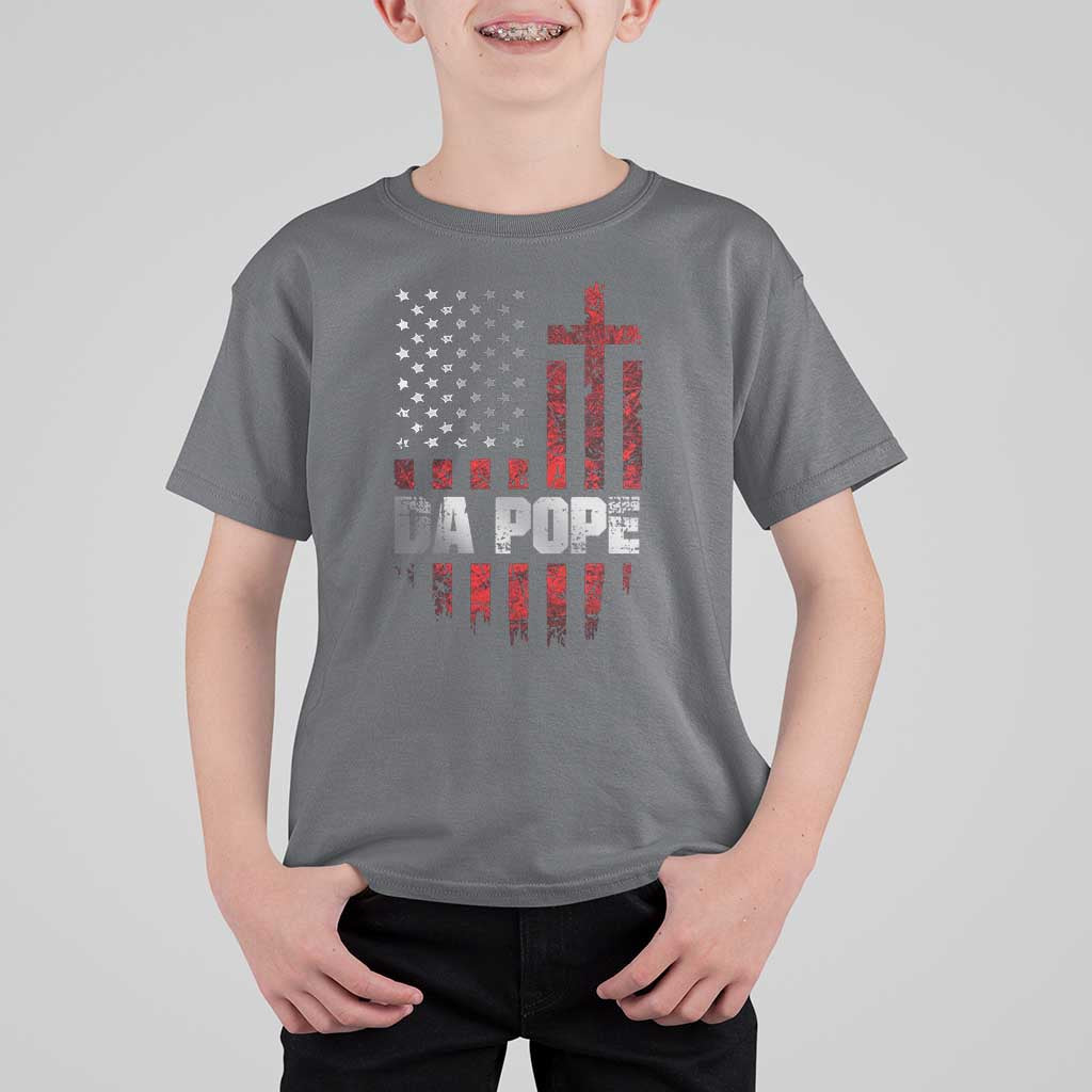 Da Pope Leo XIV T Shirt For Kid From America Chicago America US Flag