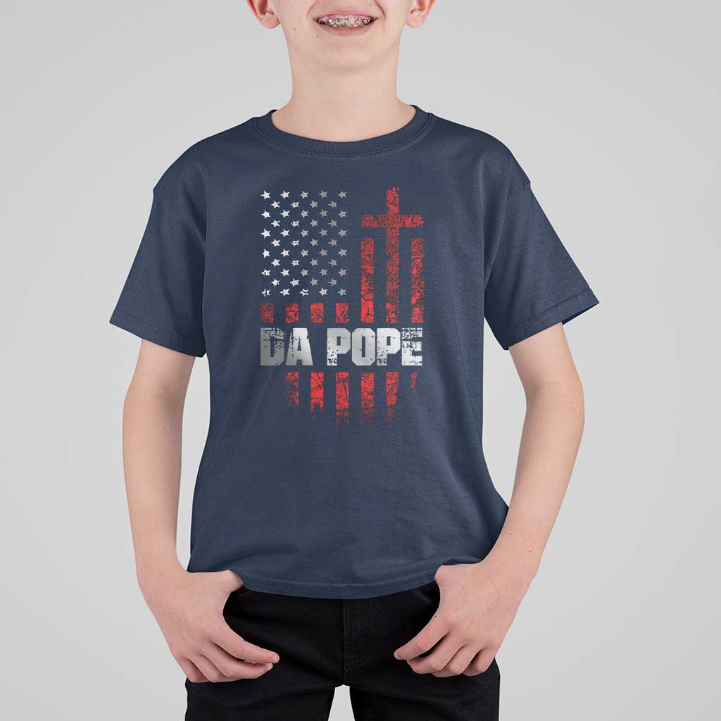 Da Pope Leo XIV T Shirt For Kid From America Chicago America US Flag