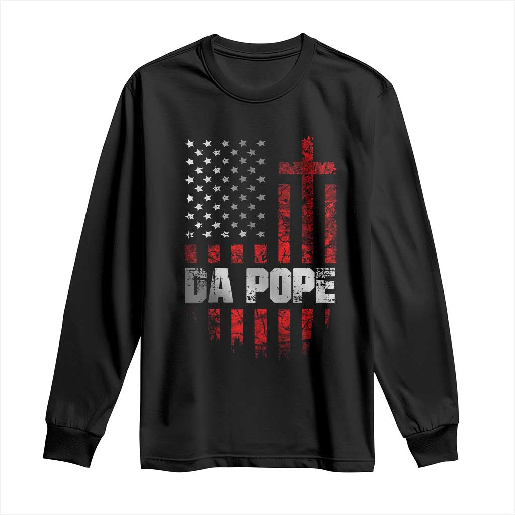 Da Pope Leo XIV Long Sleeve Shirt From America Chicago America US Flag