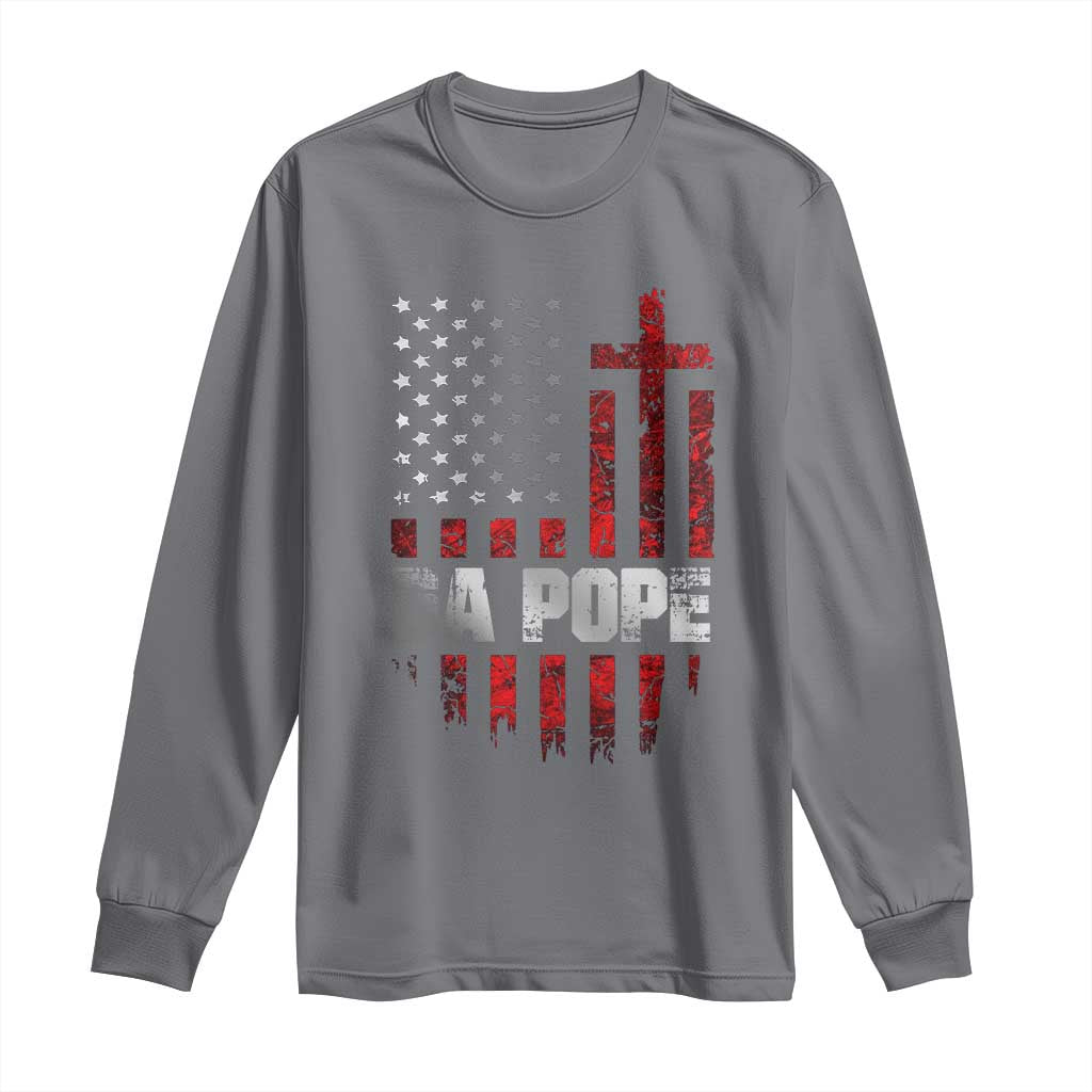 Da Pope Leo XIV Long Sleeve Shirt From America Chicago America US Flag