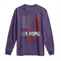 Da Pope Leo XIV Long Sleeve Shirt From America Chicago America US Flag