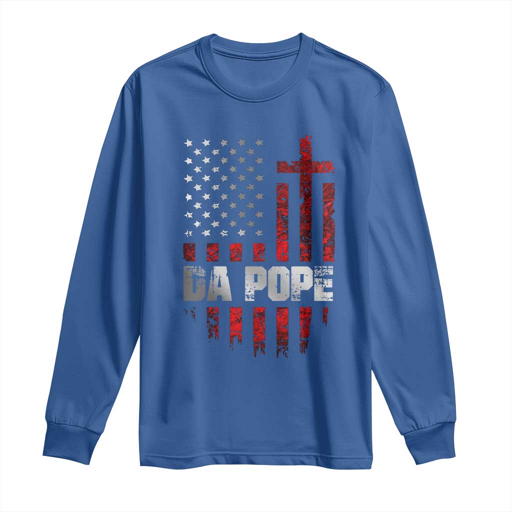 Da Pope Leo XIV Long Sleeve Shirt From America Chicago America US Flag