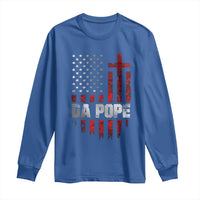 Da Pope Leo XIV Long Sleeve Shirt From America Chicago America US Flag