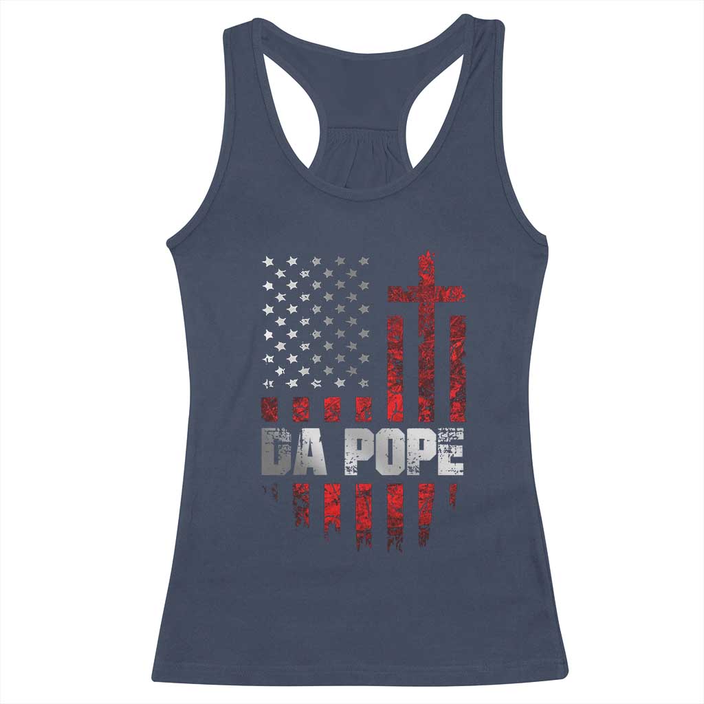 Da Pope Leo XIV Racerback Tank Top From America Chicago America US Flag