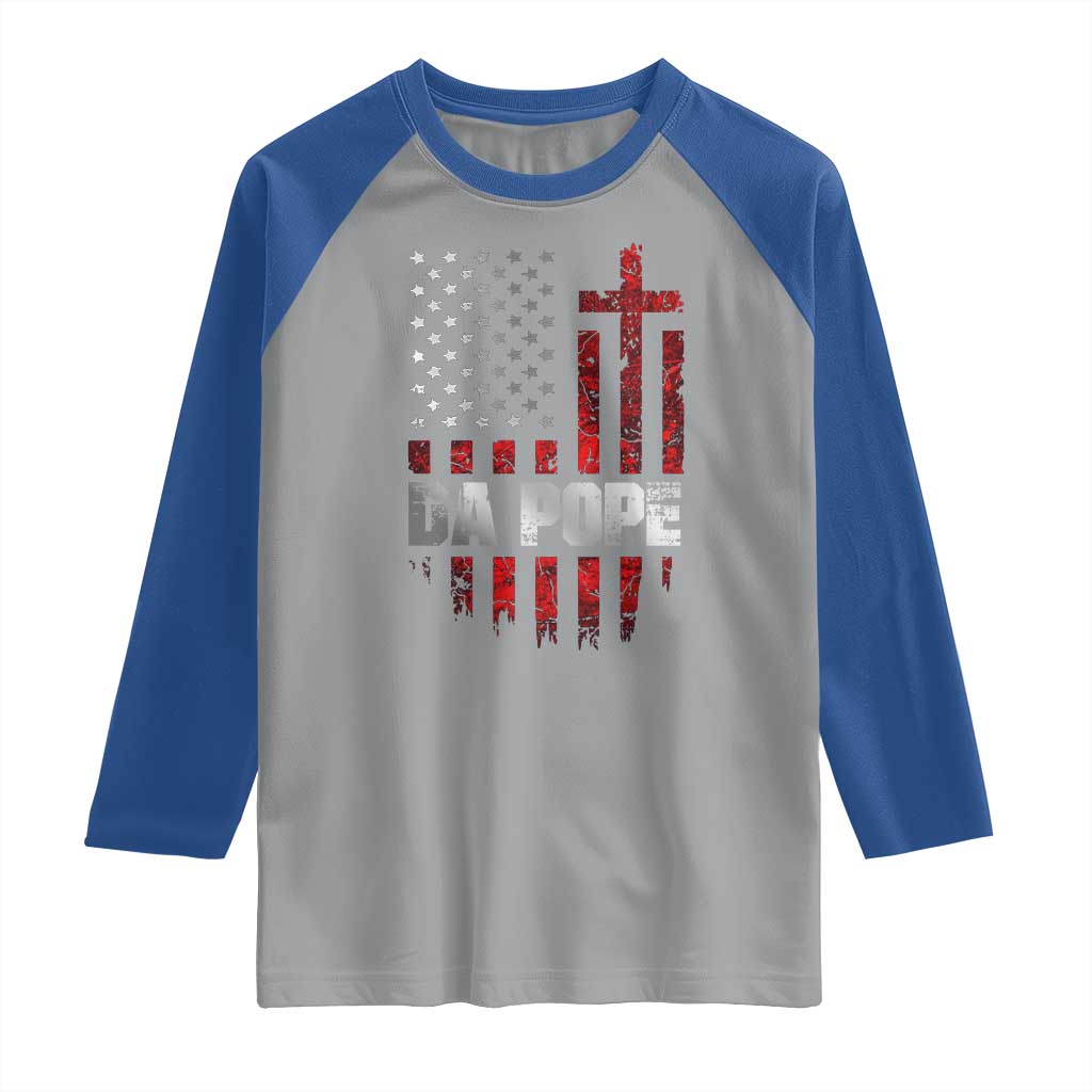 Da Pope Leo XIV Raglan Shirt From America Chicago America US Flag