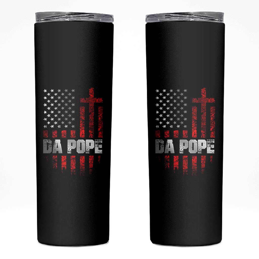 Da Pope Leo XIV Skinny Tumbler From America Chicago America US Flag