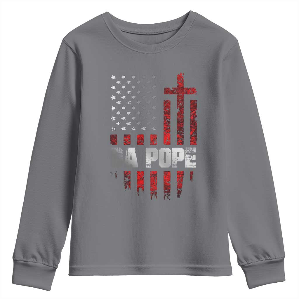 Da Pope Leo XIV Youth Sweatshirt From America Chicago America US Flag