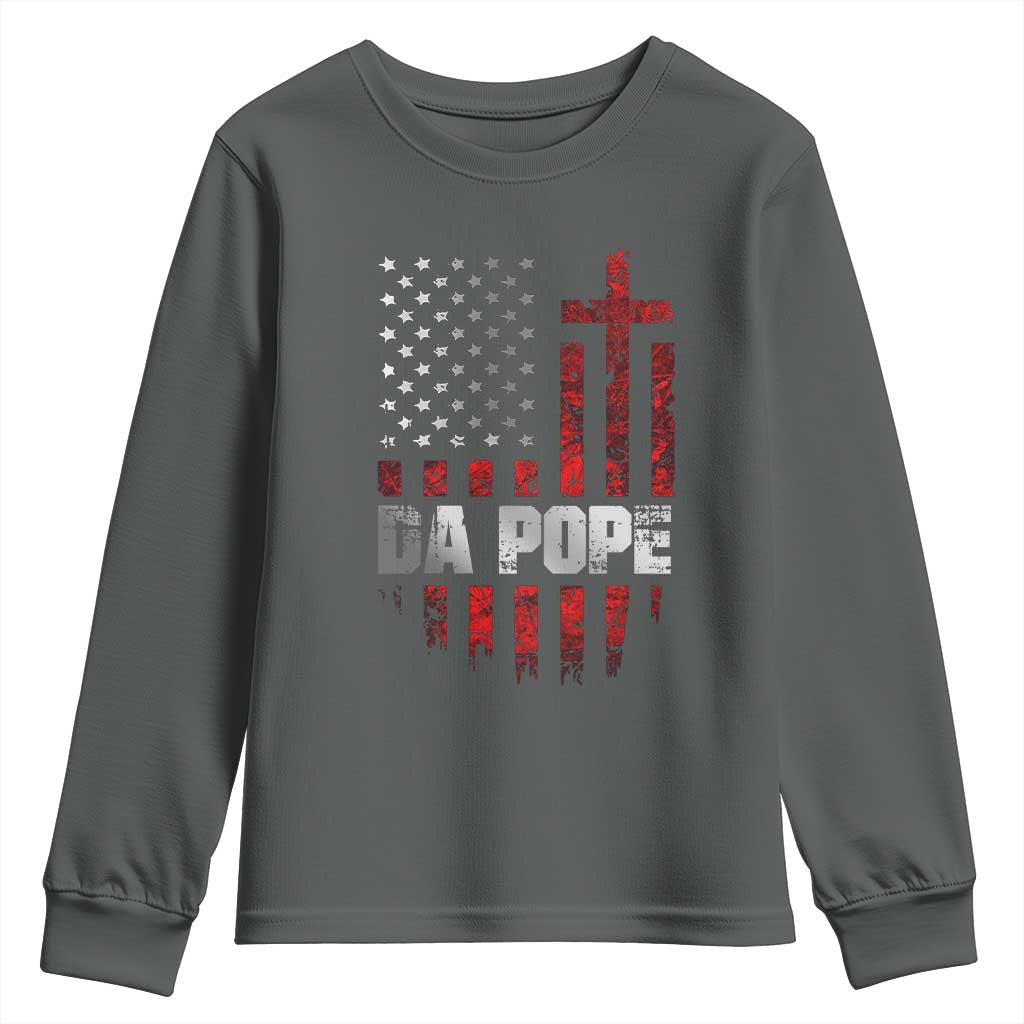 Da Pope Leo XIV Youth Sweatshirt From America Chicago America US Flag