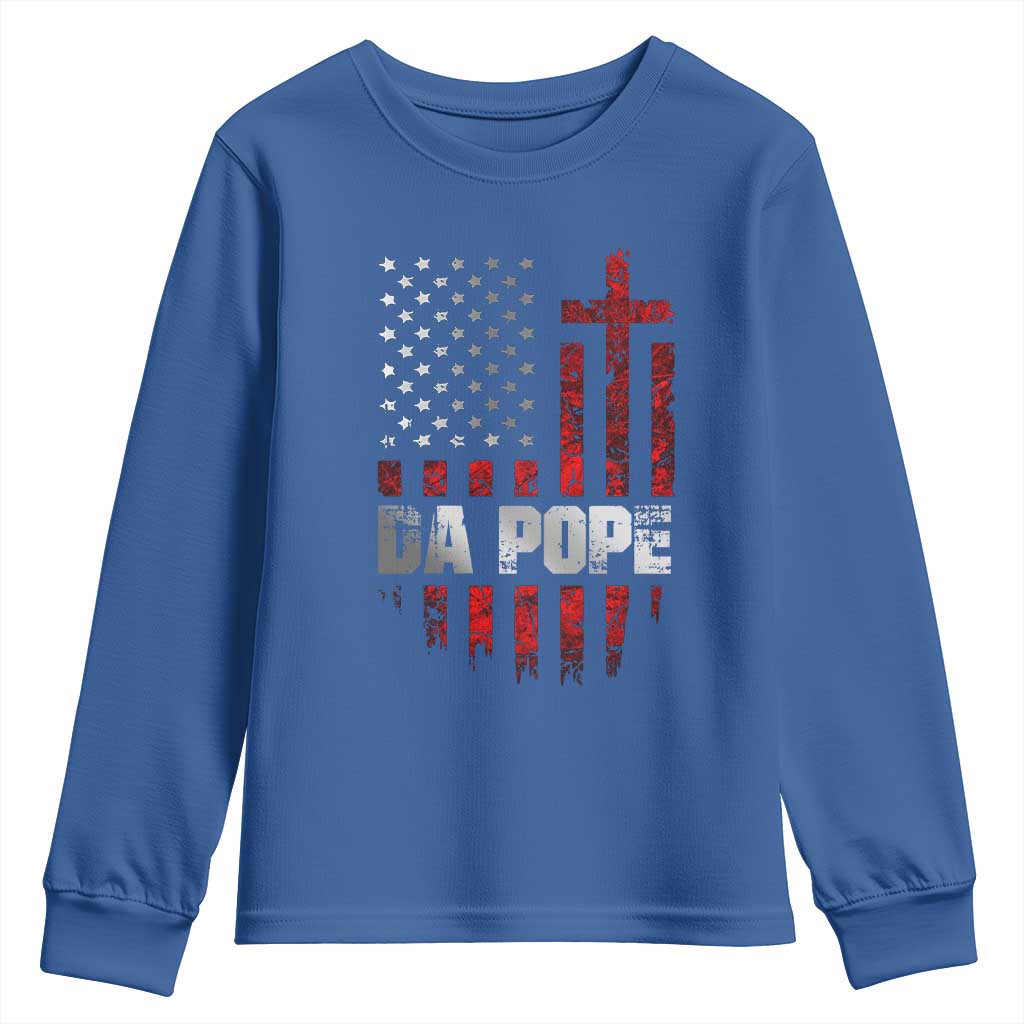 Da Pope Leo XIV Youth Sweatshirt From America Chicago America US Flag