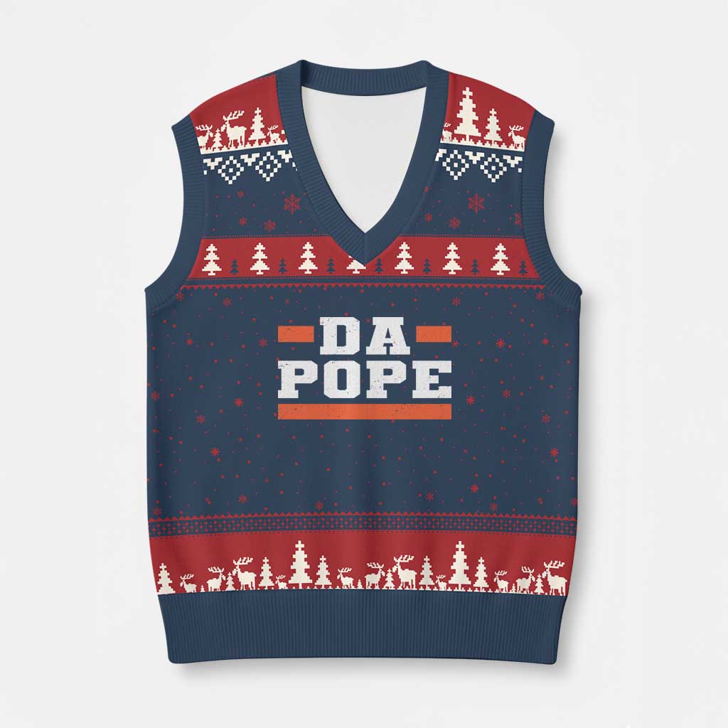 Da Pope Leo XIV V-Neck Knit Sweater Vest From America Chicago - Wonder Print Shop