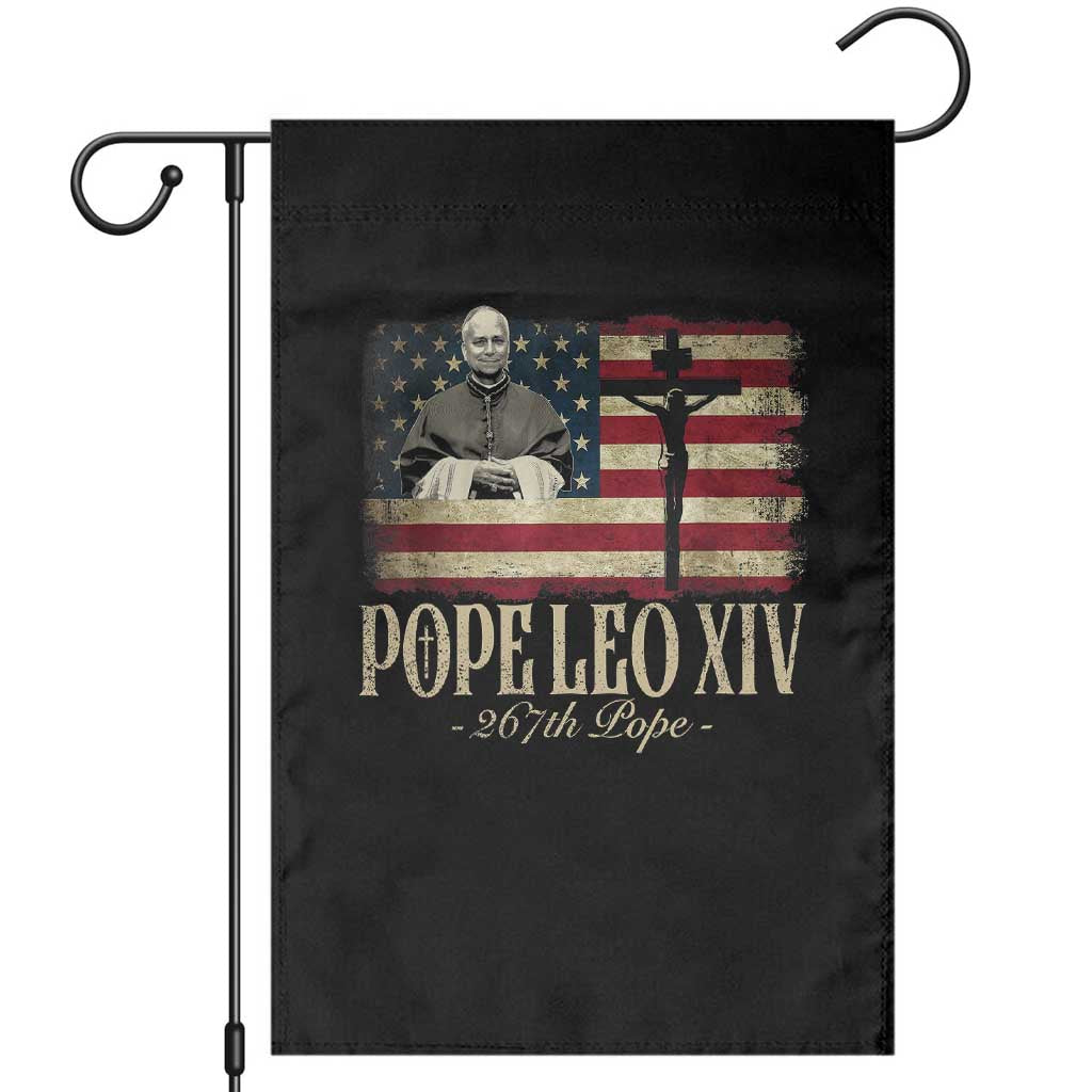 Da Pope Leo XIV Garden Flag From America Chicago USA Flag Cross - Wonder Print Shop