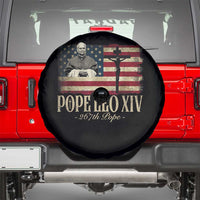 Da Pope Leo XIV Spare Tire Cover From America Chicago USA Flag Cross