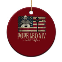 Da Pope Leo XIV Ceramic Ornament From America Chicago USA Flag Cross - Wonder Print Shop