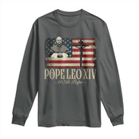 Da Pope Leo XIV Long Sleeve Shirt From America Chicago USA Flag Cross