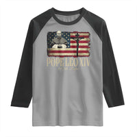 Da Pope Leo XIV Raglan Shirt From America Chicago USA Flag Cross