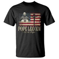 Da Pope Leo XIV T Shirt From America Chicago USA Flag Cross
