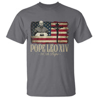 Da Pope Leo XIV T Shirt From America Chicago USA Flag Cross