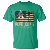 Da Pope Leo XIV T Shirt From America Chicago USA Flag Cross