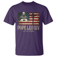 Da Pope Leo XIV T Shirt From America Chicago USA Flag Cross