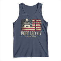 Da Pope Leo XIV Tank Top From America Chicago USA Flag Cross