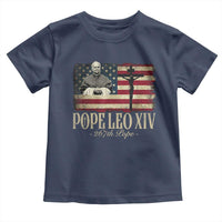 Da Pope Leo XIV Toddler T Shirt From America Chicago USA Flag Cross