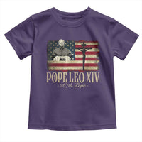 Da Pope Leo XIV Toddler T Shirt From America Chicago USA Flag Cross