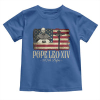 Da Pope Leo XIV Toddler T Shirt From America Chicago USA Flag Cross