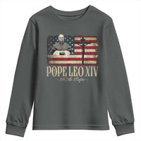 Da Pope Leo XIV Youth Sweatshirt From America Chicago USA Flag Cross
