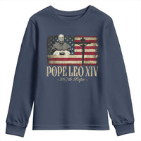 Da Pope Leo XIV Youth Sweatshirt From America Chicago USA Flag Cross