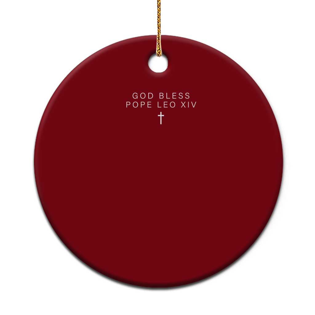 God Bless Pope Leo XIV Ceramic Ornament Cross Subtle Minimal Religious Faith - Wonder Print Shop