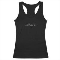 God Bless Pope Leo XIV Racerback Tank Top Cross Subtle Minimal Religious Faith