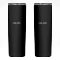 God Bless Pope Leo XIV Skinny Tumbler Cross Subtle Minimal Religious Faith
