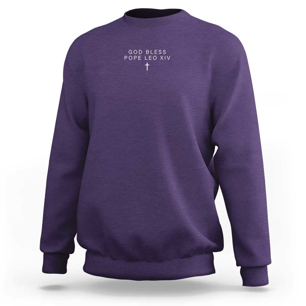 God Bless Pope Leo XIV Sweatshirt Cross Subtle Minimal Religious Faith