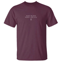 God Bless Pope Leo XIV T Shirt Cross Subtle Minimal Religious Faith