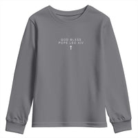 God Bless Pope Leo XIV Youth Sweatshirt Cross Subtle Minimal Religious Faith