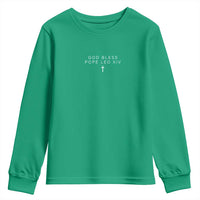 God Bless Pope Leo XIV Youth Sweatshirt Cross Subtle Minimal Religious Faith