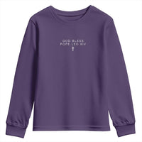 God Bless Pope Leo XIV Youth Sweatshirt Cross Subtle Minimal Religious Faith