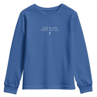 God Bless Pope Leo XIV Youth Sweatshirt Cross Subtle Minimal Religious Faith