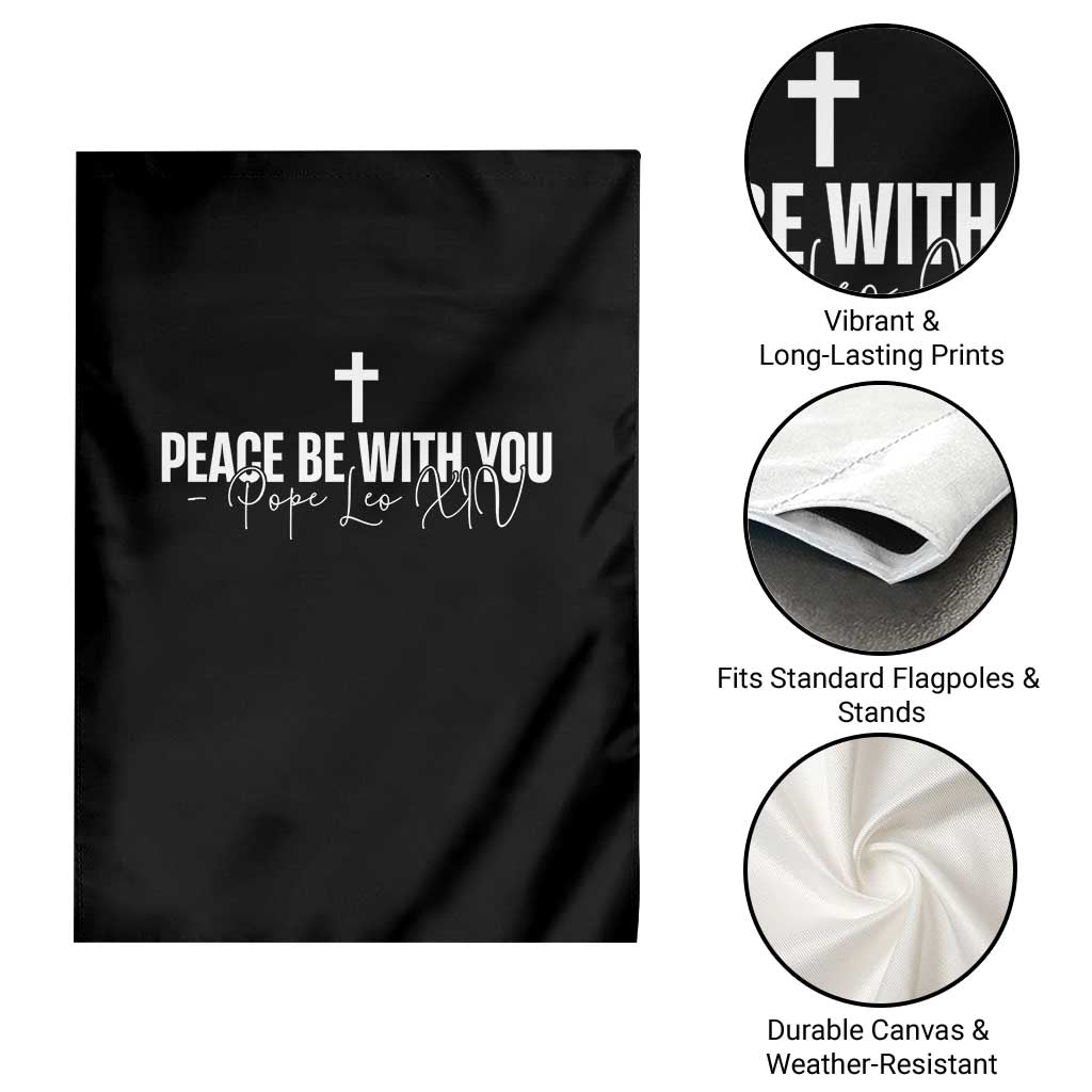 Pope Leo XIV Garden Flag Peace Be With You All Catholic Church Subtle Cross - Wonder Print Shop