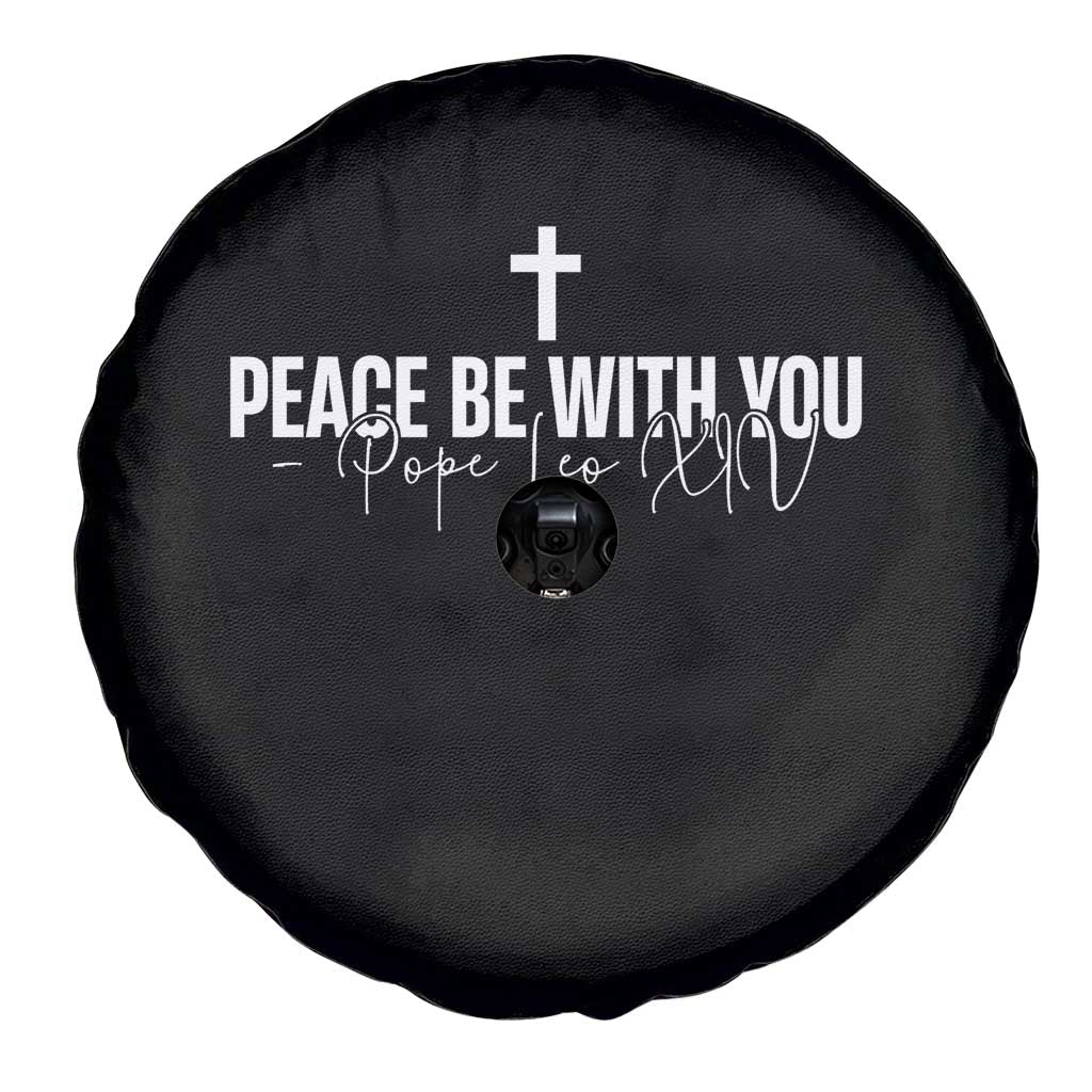 Pope Leo XIV Spare Tire Cover Peace Be With You All Catholic Church Subtle Cross
